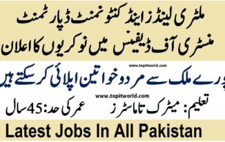 Military Land & Cantonments Jobs 2021 – Ministry of Defence Latest Jobs